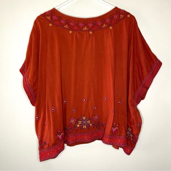 Johnny Was Rust Embroidered Top Size XS - Picture 4 of 4